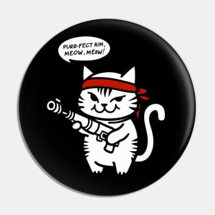 Rambo Cat Funny Gift Pin