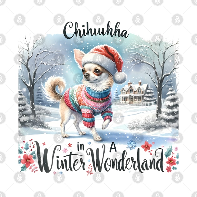 Chihuahua In A Winter Wonderland by  Big Foot Shirt Shop