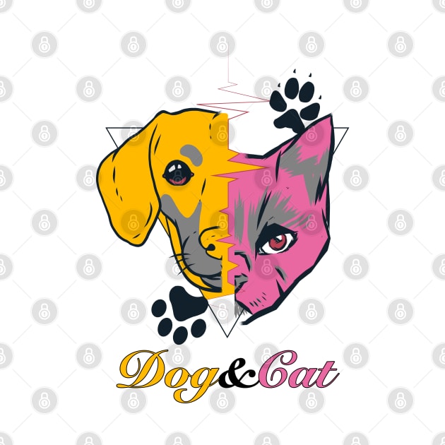 Dog and Cat Pet Drawing Art by Jay's Design