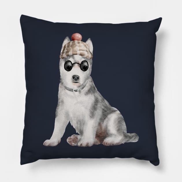 Husky Grandpa Pillow by UniqueMe