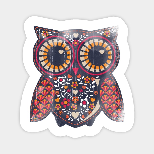 Floral Owl Magnet by BrickorBrackdesigns