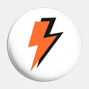 Orange and Black, Lightning Bolts Pin