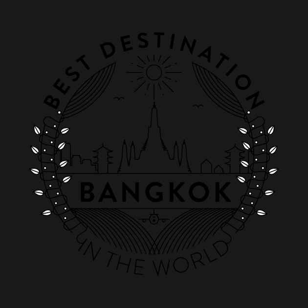 Discover Bangkok Minimal Badge Design - Bangkok - T-Shirt