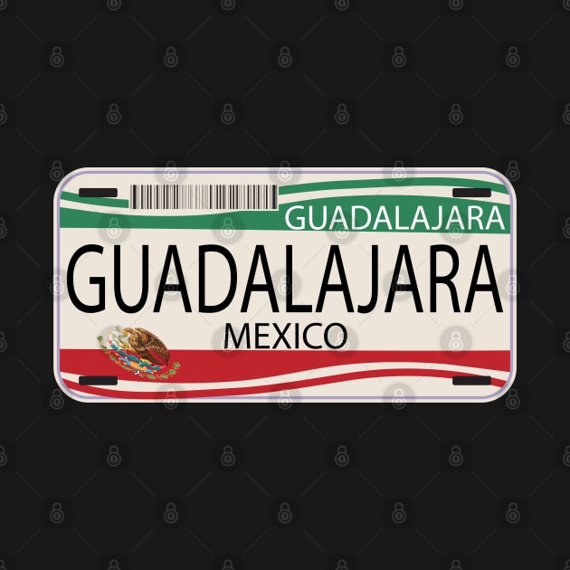 Mexican License Plate Guadalajara Mexican Flag Emblem by Beautiful Butterflies by Anastasia