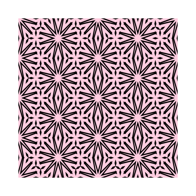 Fun Pink and Black Abstract Suns Pattern by SeaChangeDesign