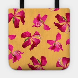 Bauhinia Flower Custard Yellow - Summer Flower Pattern Tote