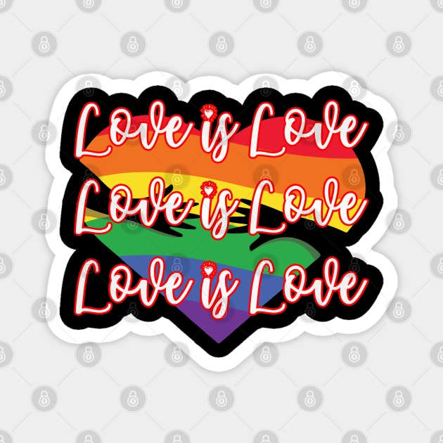 Love Is Love LGBT Gay Pride Magnet by Christyn Evans