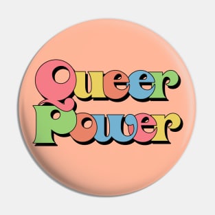 Queer Power / Original Retro Typography Design Pin