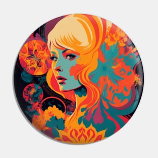 Psychedelic Girl Pin