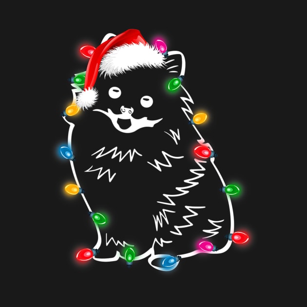 Christmas Lights Pomeranian by eldridgejacqueline