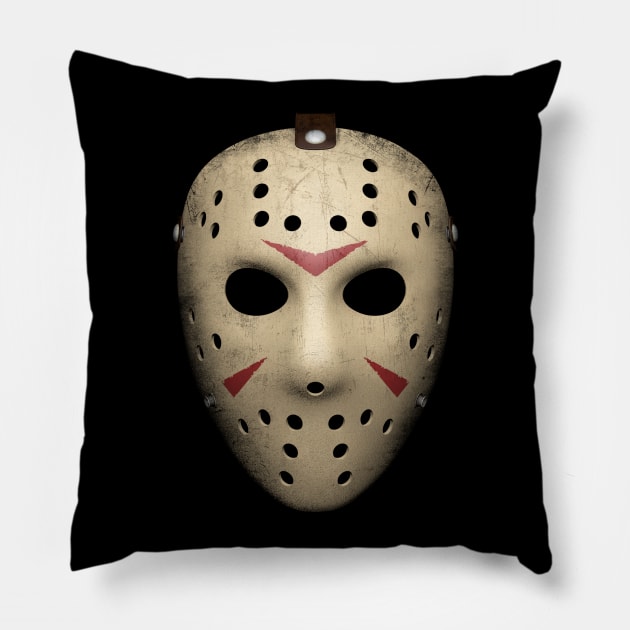 Jason Hockey Horror Mask Pillow by Drop23