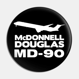 McDonnell Douglas MD-90 Silhouette Print (White) Pin