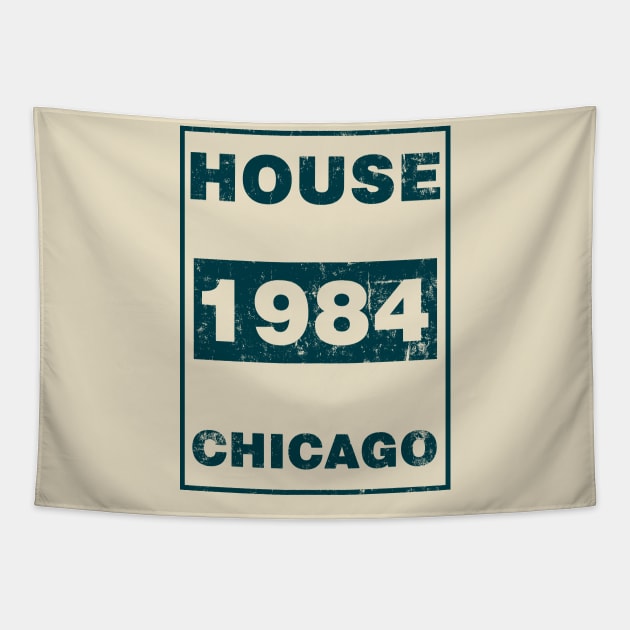 HOUSE MUSIC 1984 CHICAGO BLUE Tapestry by KIMIDIGI