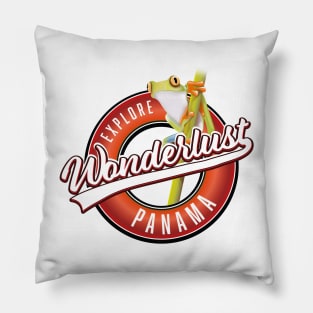 explore Panama wonderlust logo Pillow