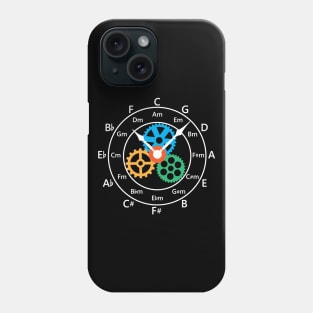 Circle of Fifths Mechanical Clock Style Dark Theme Phone Case