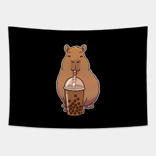 Capybara Bubble Tea Tapestry