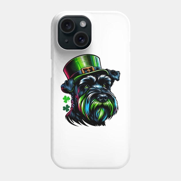 Black Russian Terrier in Saint Patrick's Day Mood Phone Case by ArtRUs