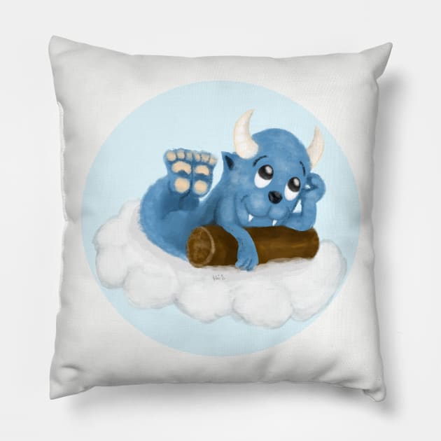 CLOUD SPIRIT Pillow by droidmonkey