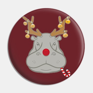 Christmas Hippo Pin