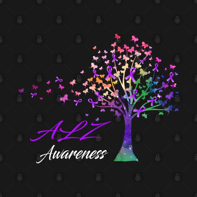 Tree Ribbons ALZ Awareness Support ALZ Warrior Gifts by ThePassion99