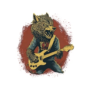 The wolf plays guitar T-Shirt