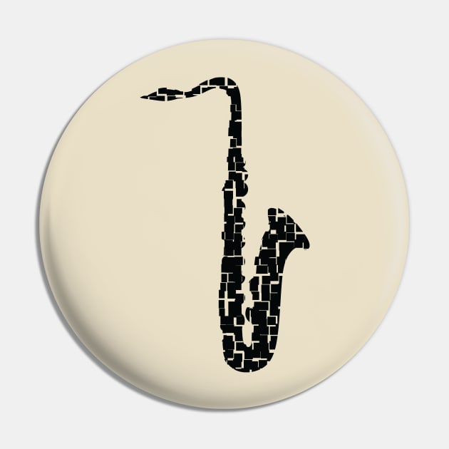 Disjoined Saxophone Pin by GramophoneCafe