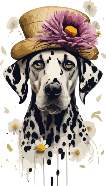 Dogs in Hats. Dalmatians Kids T-Shirt by CatCoconut-Art