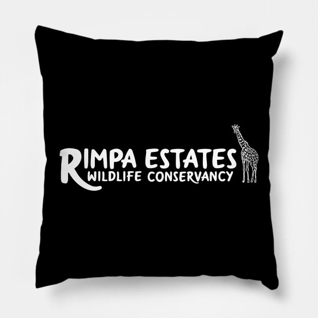 Rimpa with Giraffe, WHITE PRINT Pillow by Uberfy