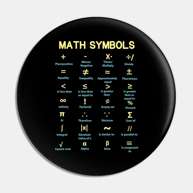 Math Symbols Pin by CrissWild