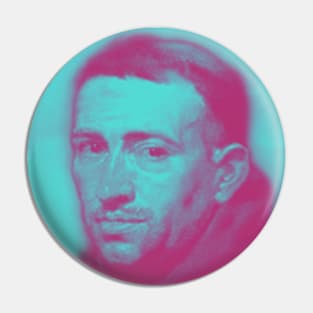 William of Ockham Pink Vintage Portrait | William of Ockham Artwork 14 Pin