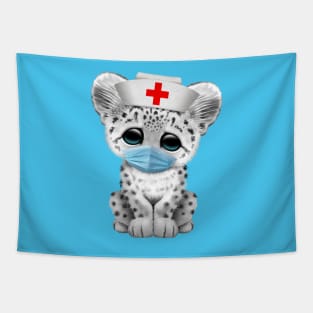 Cute Snow Leopard Cub Nurse Tapestry