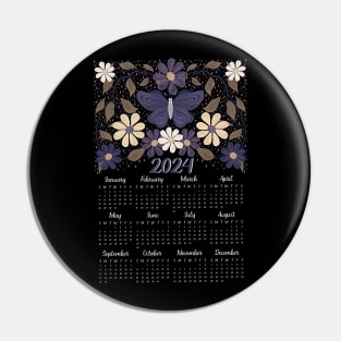 2024 butterfly floral calendar Pin