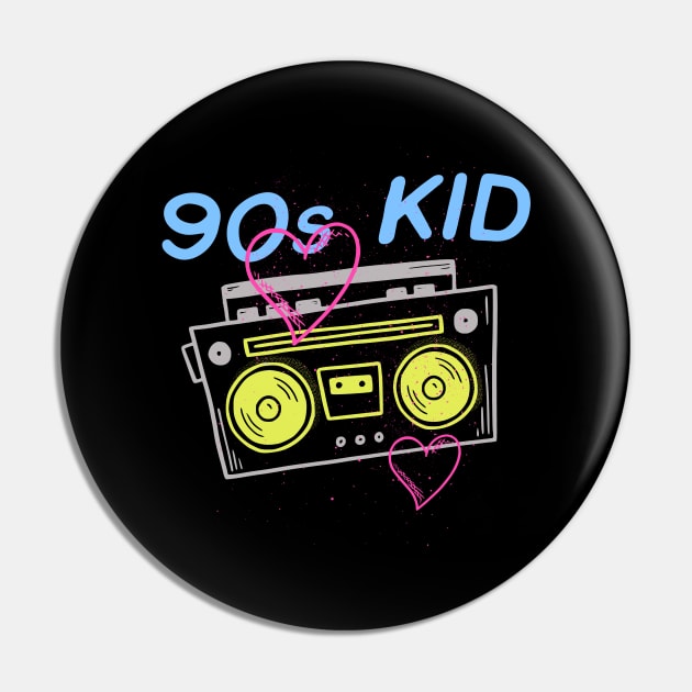 90's Kid Retro Aesthetic Cassette Player Pin by Foxxy Merch