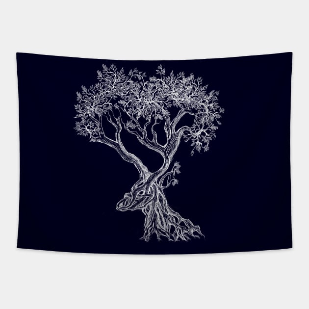 Mystic Antlers of the Forest (Light) Tapestry by Mainahste