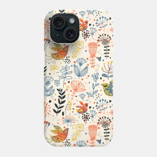 Bird & Flower Pattern Phone Case