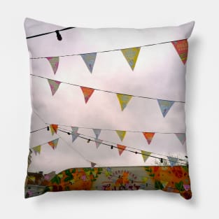 Colorful Flags City Photography Pillow