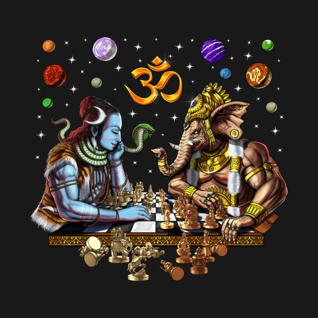 Shiva vs Ganesha Hindu Chess by underheaven