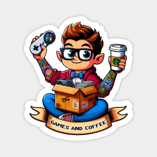 Games and coffee geek Magnet