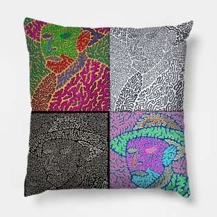 Van Gogh Portrait - Pop Art Style Montage Pillow