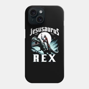 Jesusaurus Rex, Jesus riding a dinosaur Phone Case