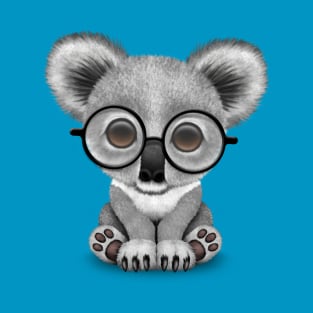 Cute Baby Koala Bear Cub Wearing Glasses T-Shirt