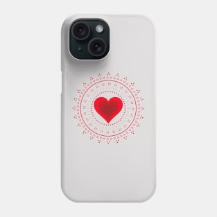 Red heart with love radiation Phone Case