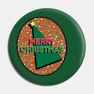 Christmas Tree  Colours Leopard Pattern Pin