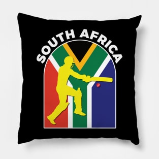 South Africa Cricket Batsman South Africa Flag Pillow