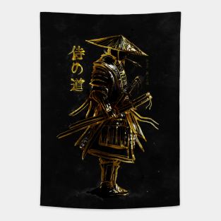 Samurai Golden dark version Tapestry