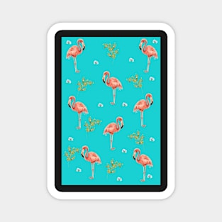 Tropical Flamingo Print Magnet