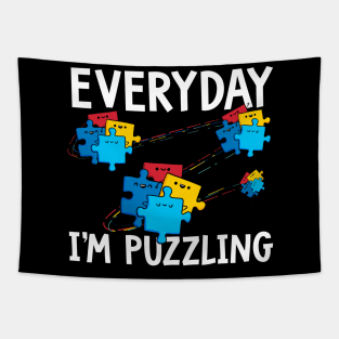 Everyday I_m Puzzling Autism Awareness Month Shirt Funny Tapestry