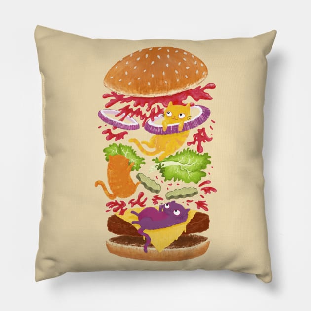 Cat Burger Pillow by DIKittyPants