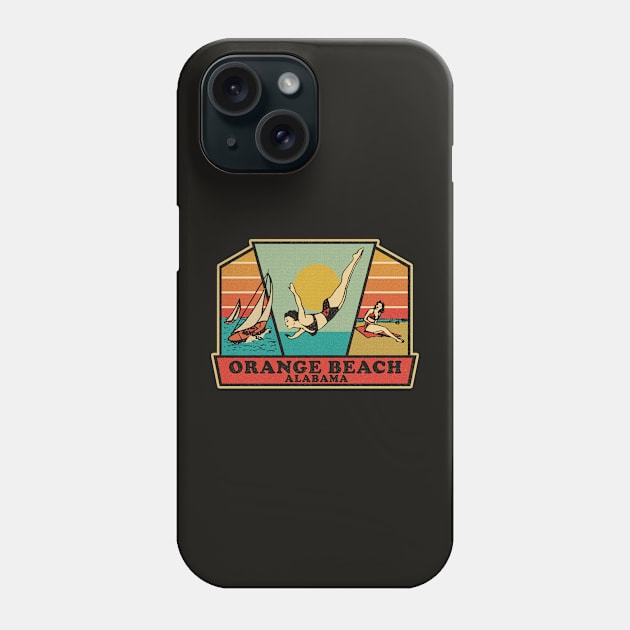 Vintage Orange Beach Alabama Travel Decal Phone Case by anchorandhope