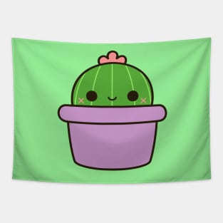 Cute cactus in purple pot Tapestry